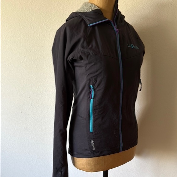 Rab sz XS Alpha Flux Jacket charcoal black grey zip front technical - Picture 6 of 9
